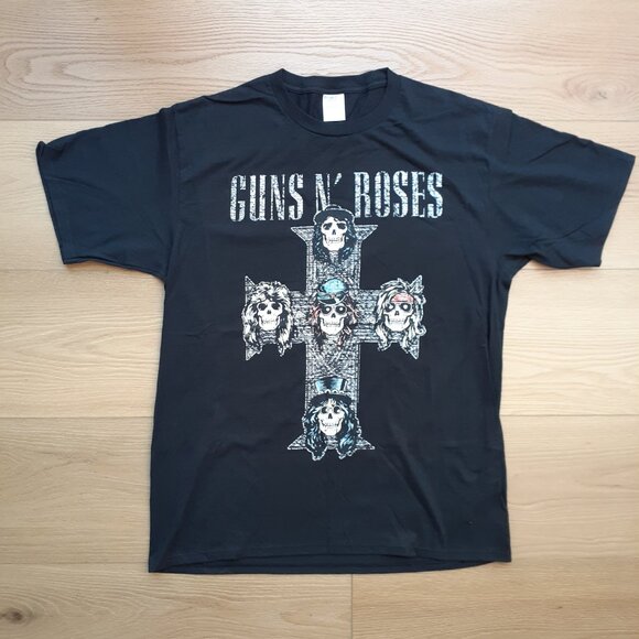 Guns n' Roses - Cross Logo - New Large Black T-Shirt - Picture 4 of 4